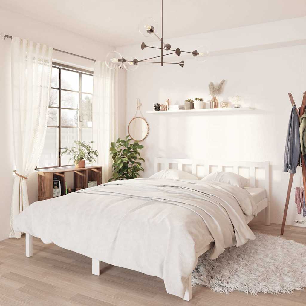 Vidaxl bedframe massief grenenhout wit 120x200 cm