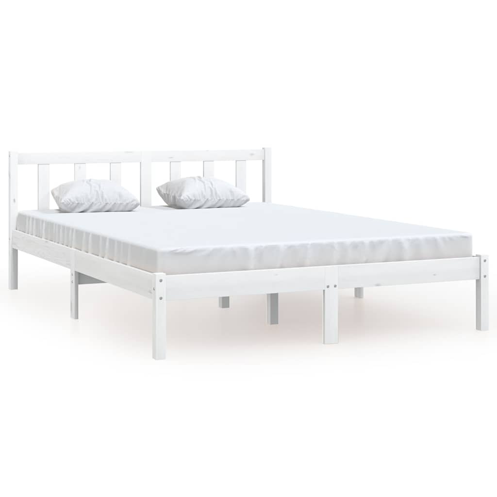 Vidaxl bedframe massief grenenhout wit 140x200 cm