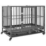 Vidaxl Dog Bank med hjul 92x62x76 cm stål