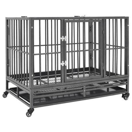 Vidaxl Dog Bank med hjul 92x62x76 cm stål