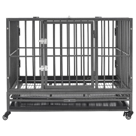 Vidaxl Dog Bank med hjul 92x62x76 cm stål
