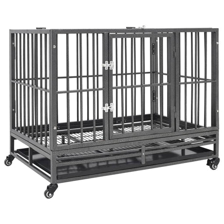 Vidaxl Dog Bank med hjul 102x72x85 cm stål