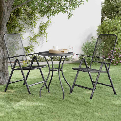 Vidaxl tuintafel ø60x72 cm metaalgaas antracietkleurig