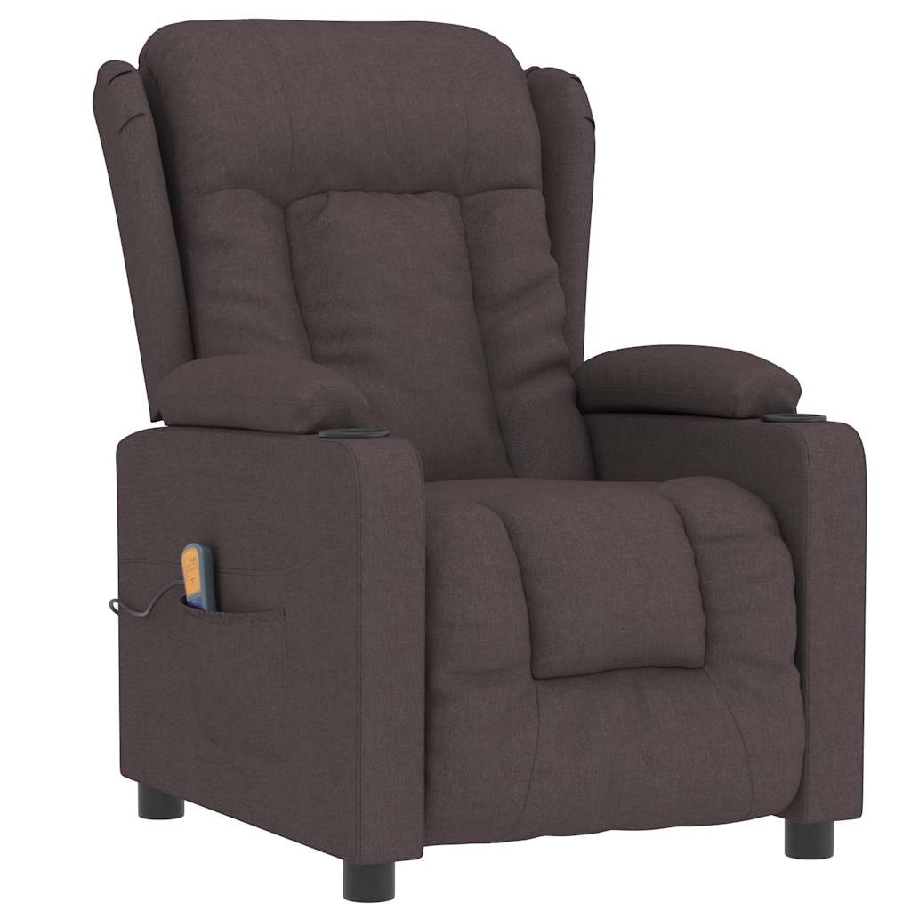 Vidaxl massagestoel stof donkerbruin