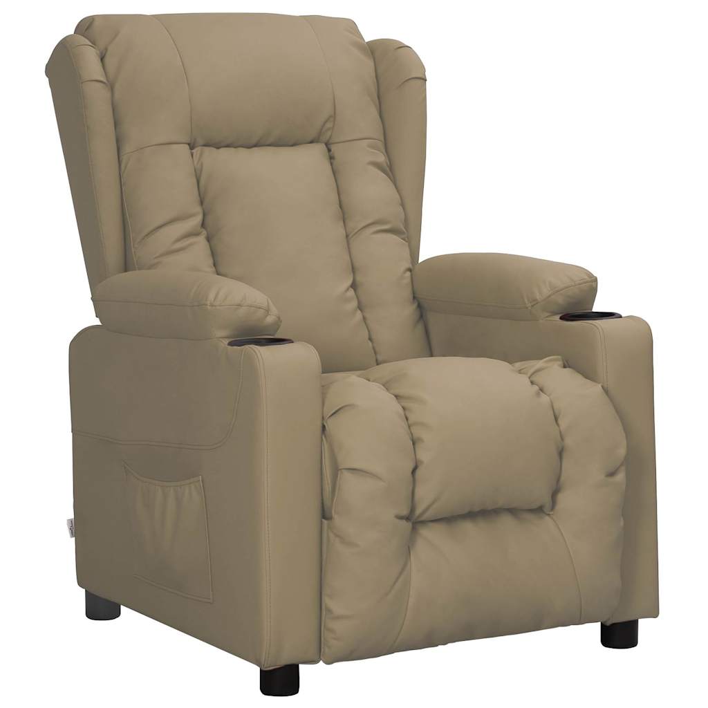 Vidaxl fauteuil verstelbaar kunstleer cappuccinokleurig