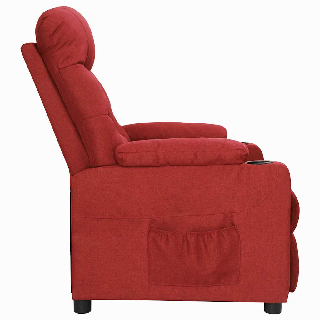 Vidaxl fauteuil verstelbaar stof wijnrood