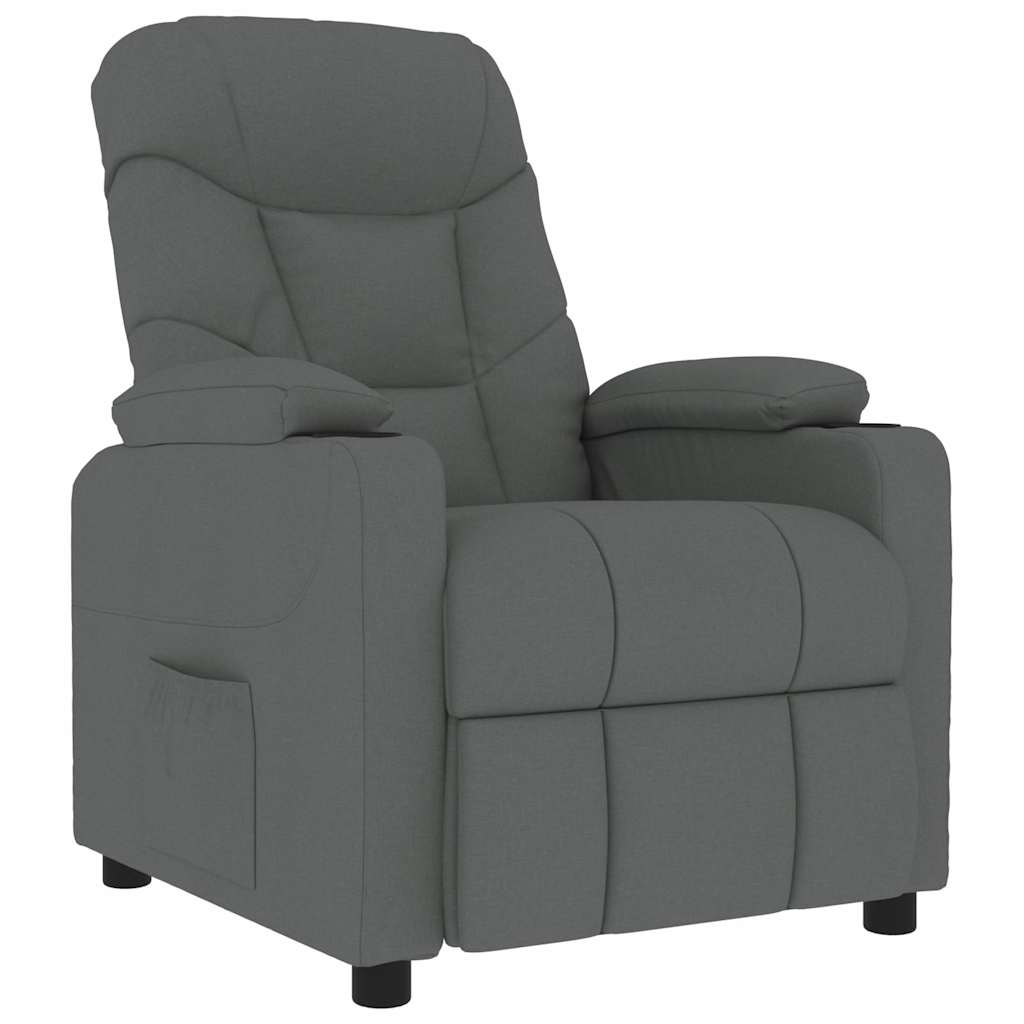 Vidaxl massagestoel stof donkergrijs