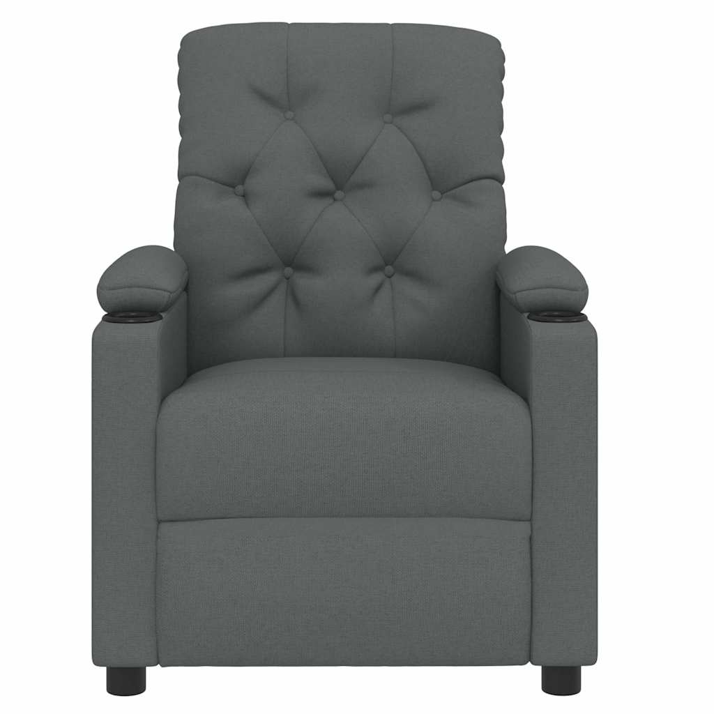 Vidaxl fauteuil verstelbaar stof donkergrijs