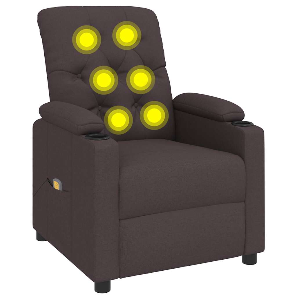 Vidaxl massagestoel stof donkerbruin