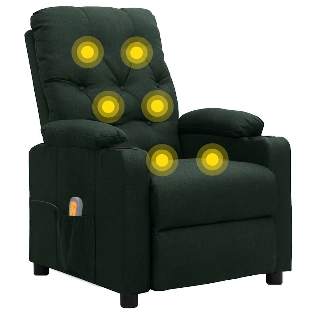Vidaxl massagestoel stof donkergroen
