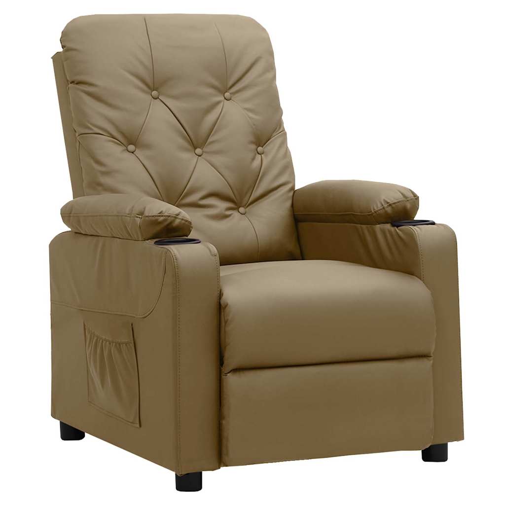 Vidaxl fauteuil verstelbaar kunstleer cappuccinokleurig