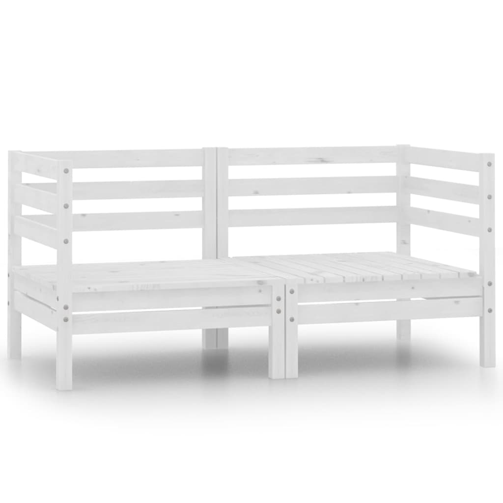 Vidaxl tuinbank 2-zits massief grenenhout wit