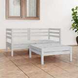 Vidaxl 3-delige loungeset massief grenenhout wit