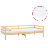 Vidaxl slaapbank met matras massief grenenhout 90x200 cm