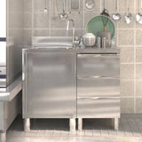 Vidaxl Kitchen Cabinets Commercial 2 st rustfrit stål