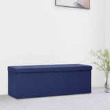 Vidaxl opbergbank inklapbaar kunstlinnen blauw