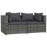 Vidaxl 3-delige loungeset met kussens poly rattan grijs