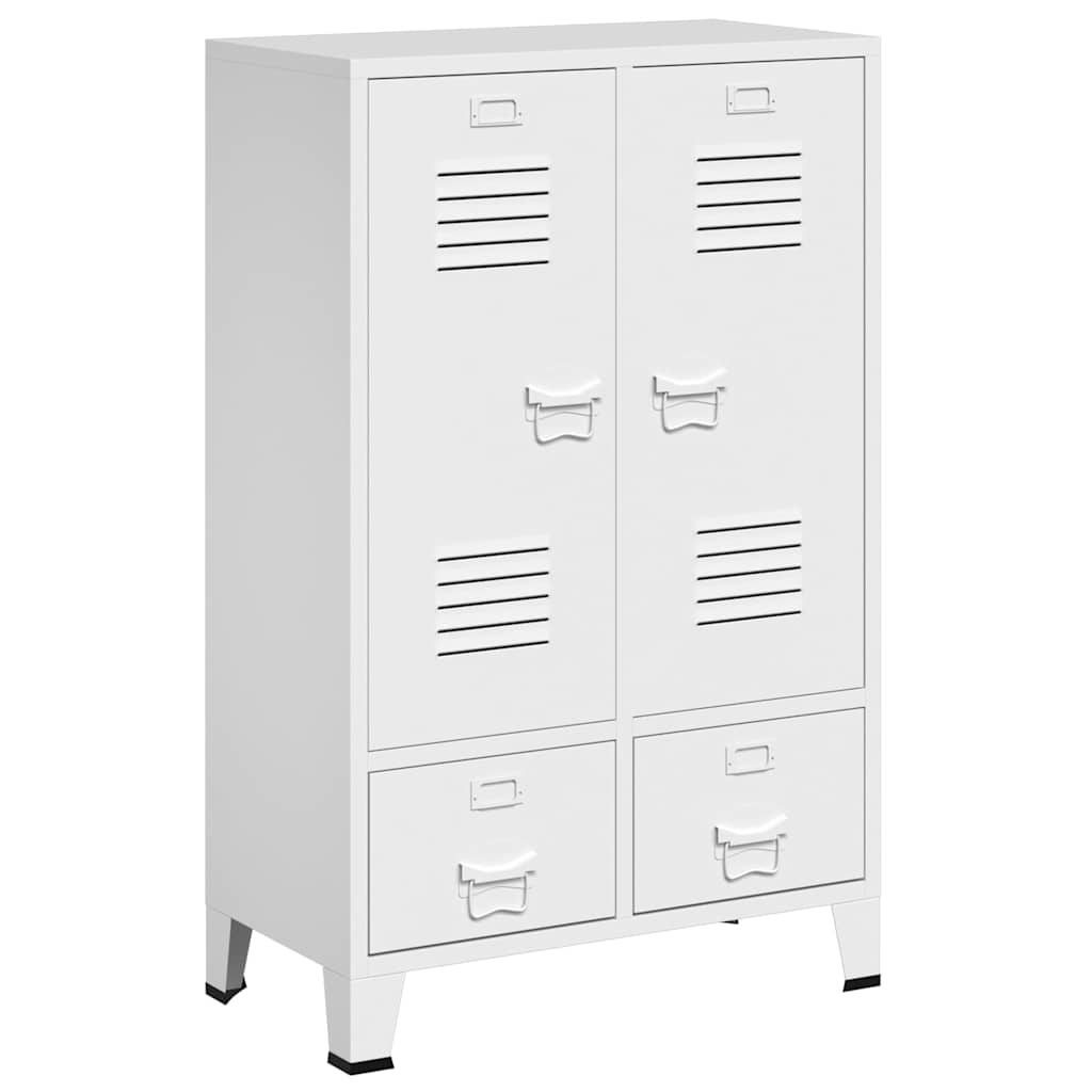 Vidaxl kledingkast industrieel 67x35x107 cm staal wit