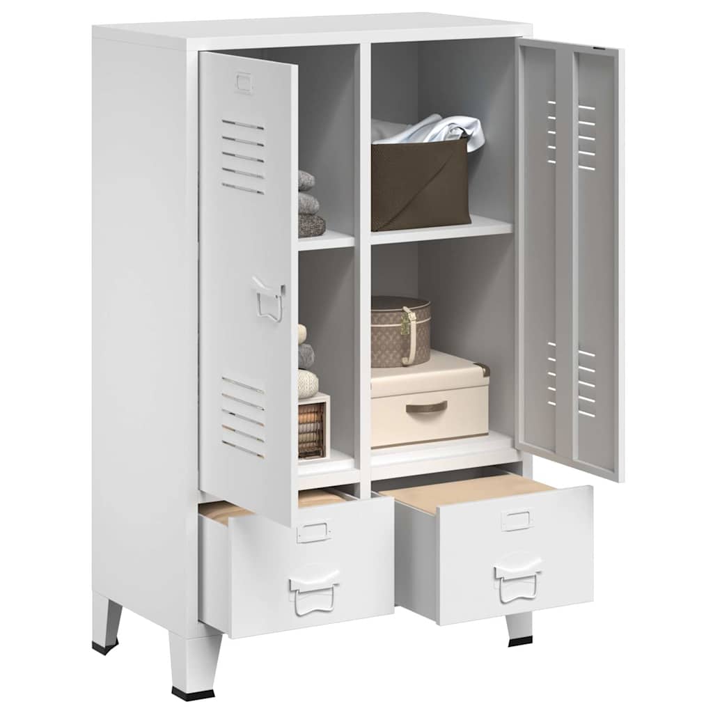 Vidaxl kledingkast industrieel 67x35x107 cm staal wit