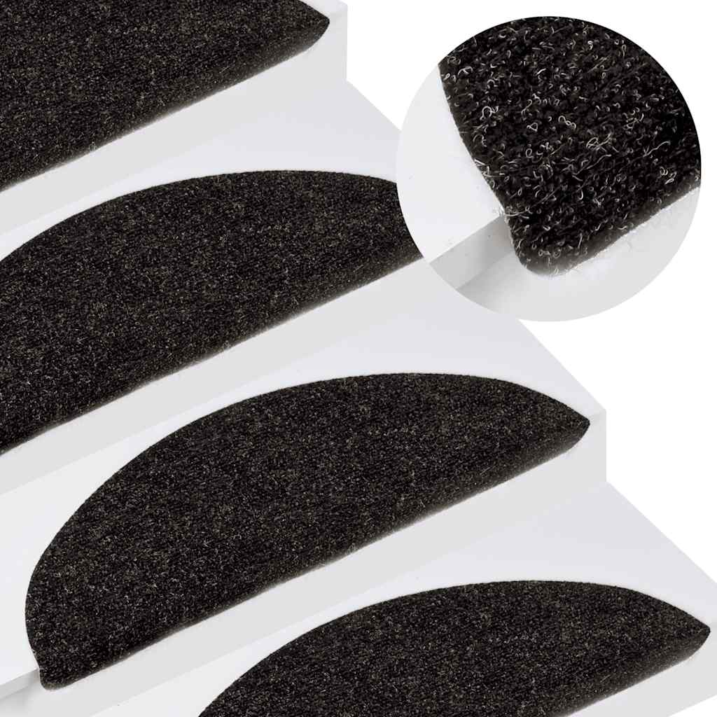 Vidaxl Stair Mats Self -fast 15 ST 56x17x3 cm Anthracite -farvet