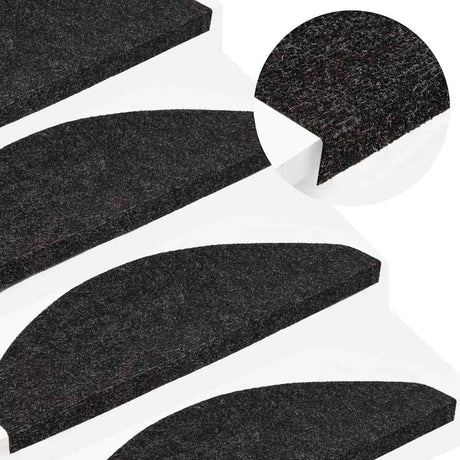 Vidaxl Stair Mats Self -fast 15 st 56x17x3 cm sort sort