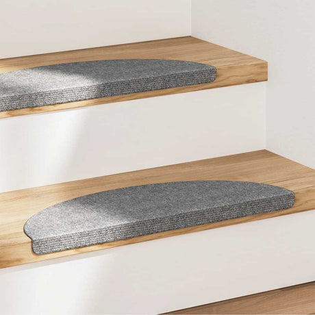 Vidaxl Stair Mats Self -fast 15 st 56x17x3 cm grå