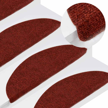 Vidaxl Stair Mats Self -fast 15 st 56x17x3 cm rød