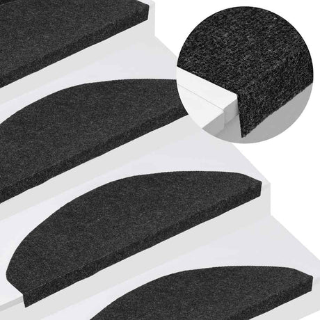 Vidaxl Stair Mats Self -fast 15 ST 65x22,5x3,5 cm sort
