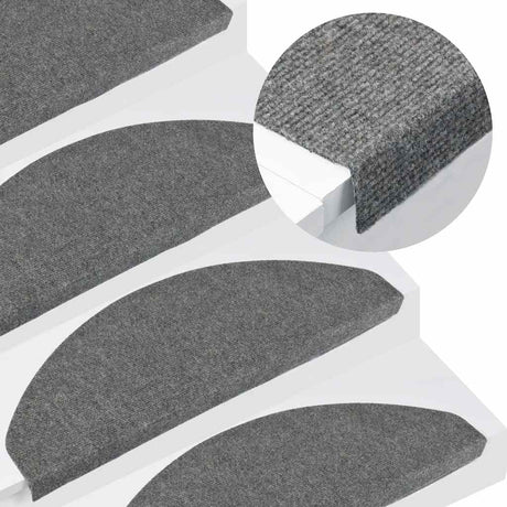 Vidaxl Stair Mats Self -fast 15 ST 65x22,5x3,5 cm grå