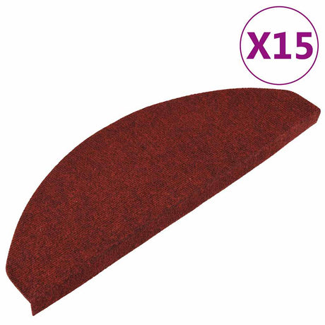 Vidaxl Stair Mats Self -fast 15 ST 65x22,5x3,5 cm rød