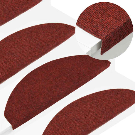 Vidaxl Stair Mats Self -fast 15 ST 65x22,5x3,5 cm rød
