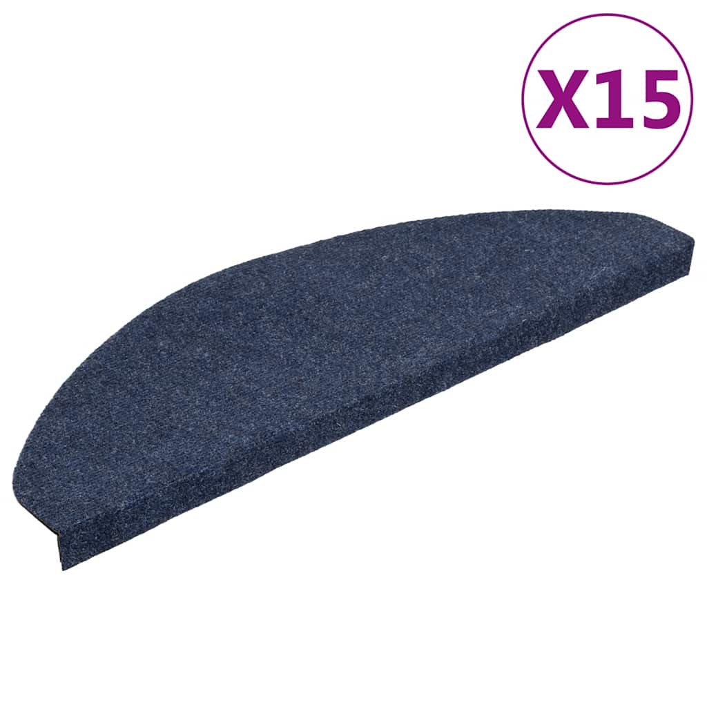 Vidaxl Stair Mats Self -fast 15 ST 65x22,5x3,5 cm blå