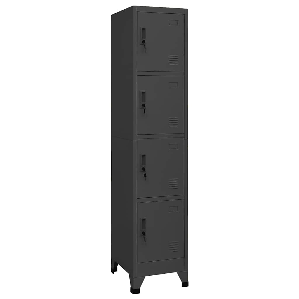 Vidaxl lockerkast 38x45x180 cm staal antracietkleurig