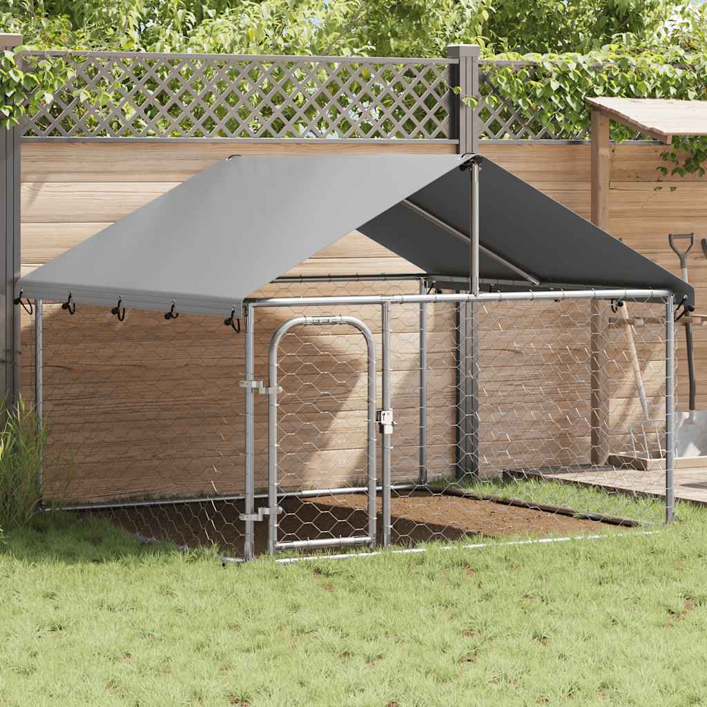 Vidaxl Dog Kennel til udenfor med tag 200x200x150 cm
