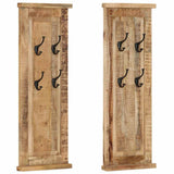 Vidaxl Coat Racks 2 PCS 38x100 cm Solid Mango Wood