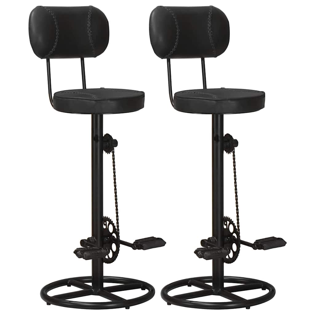 Vidaxl barkrukken 2 st echt geitenleer zwart