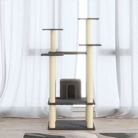 Vidaxl Cat Scratching Post med sisal skrabe poster 110 cm mørkegrå