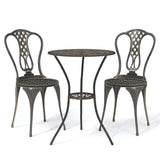 Vidaxl 3-delige bistroset gietaluminium bronskleurig