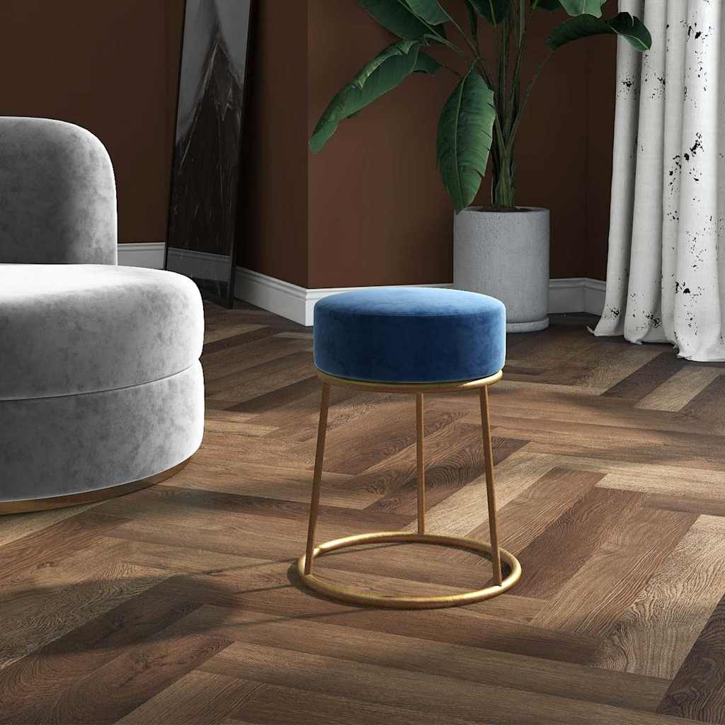 Vidaxl hocker rond fluweel blauw