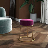 Vidaxl hocker rond fluweel paars