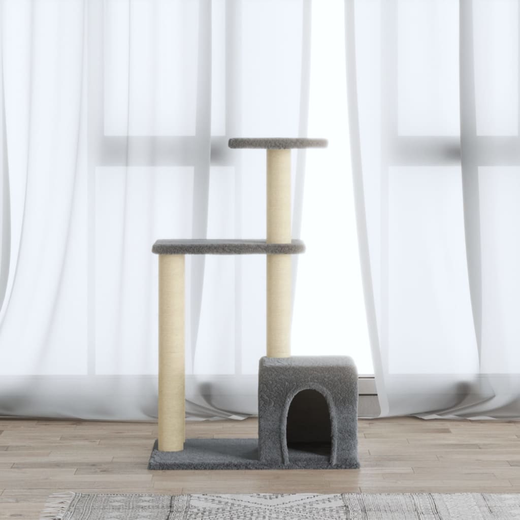 Vidaxl kattemøbler med sisal skrabe stolper 71 cm lysegrå