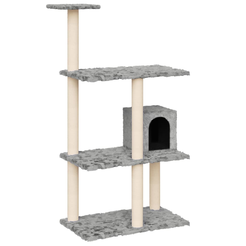 Vidaxl kattemøbler med sisal skrabe stolper 119 cm lysegrå
