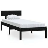 Vidaxl bedframe massief hout zwart 75x190 cm