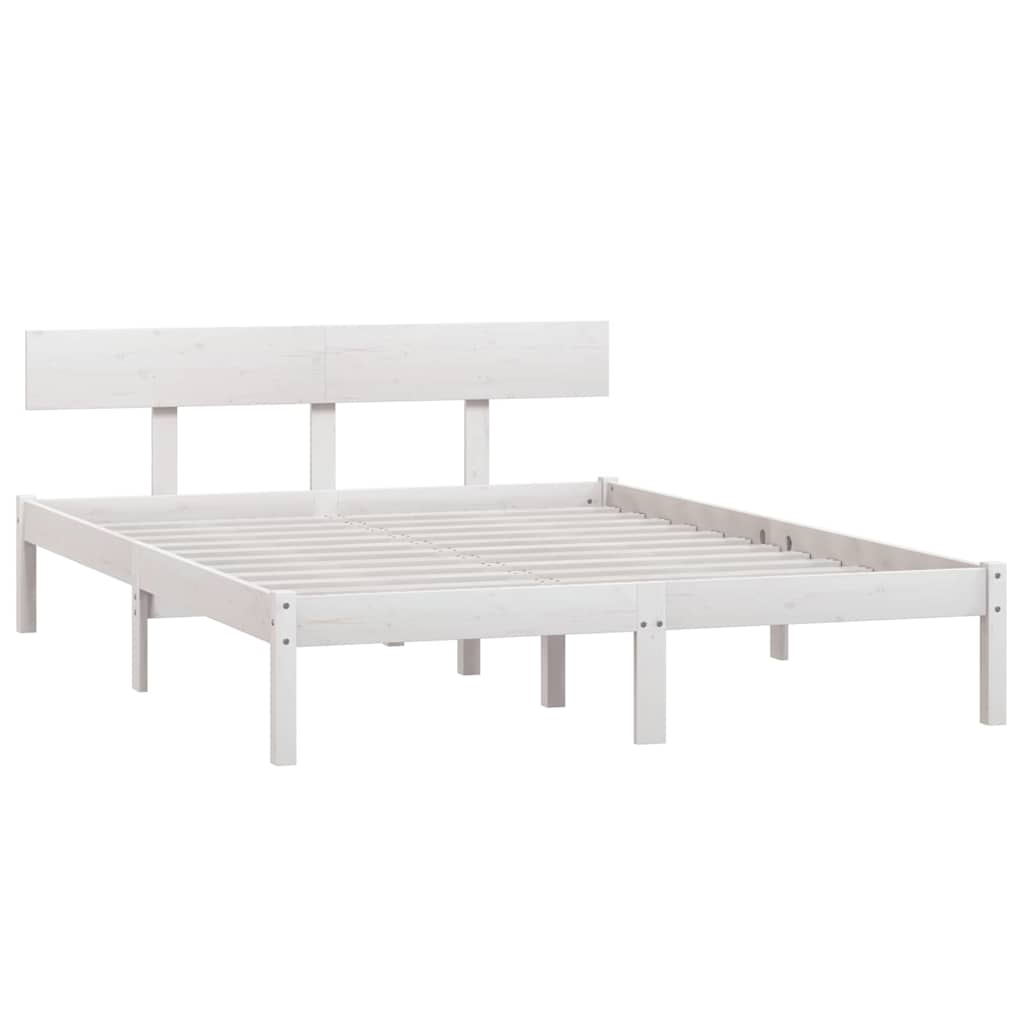 Vidaxl bedframe massief grenenhout wit 135x190 cm 4ft6 double