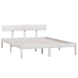 Vidaxl bedframe massief grenenhout wit 135x190 cm 4ft6 double