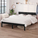 Vidaxl bedframe massief grenenhout zwart 135x190 cm