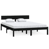 Vidaxl bedframe massief grenenhout zwart 120x200 cm