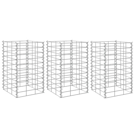 Vidaxl Gabion Plantagers 3. hævet 30x30x50 cm jern