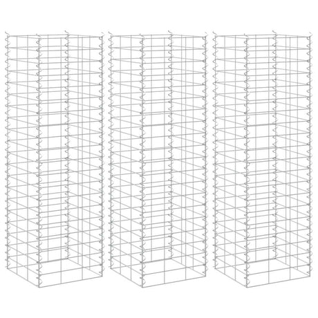 Vidaxl schanskorf plantenbakken 3 st verhoogd 30x30x100 cm ijzer