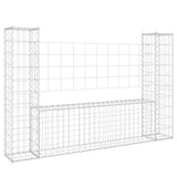 Vidaxl Schanskorf U-formet med 2 stolper 140x20x100 cm jern
